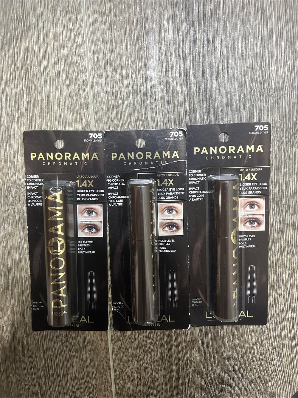 3X L'Oreal Panorama Chromatic Mascara - Brown Leather (705) 🌸 FIRM PRICE 🌸
